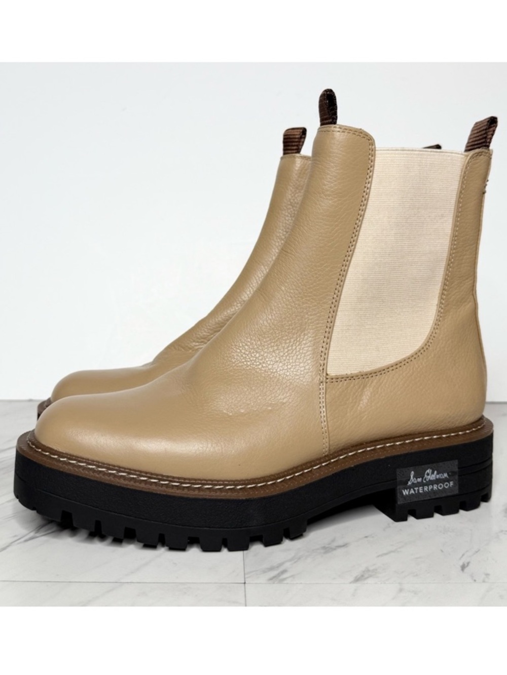Sam Edelman Laguna Tan Leather Lug Sole Chelsea Boot 9M